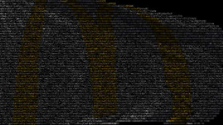 Digital flag with Mcdonalds logo on the screen. Editorial 3d rendering