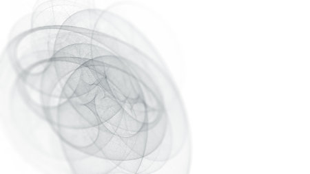 Black and white abstract spirograph art 3d renderingの写真素材