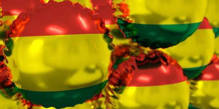 Foil balloons with national flag of Bolivia. Holiday conceptual 3D renderingの写真素材