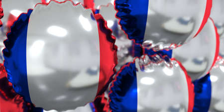 Balloons with flag of France. Holiday concept, 3D renderingの写真素材