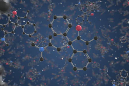 Molecule of generic methadone. Molecular model, science related 3d renderingの写真素材