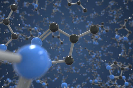 Molecule of Fomepizole. Molecular model, science related 3d rendering
