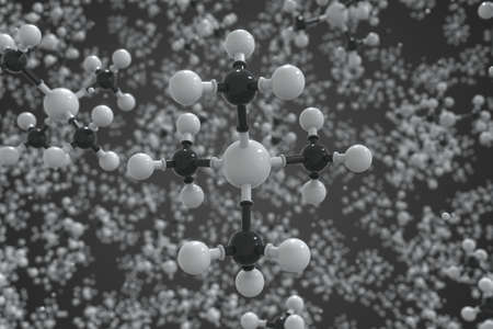 Tetramethylsilane molecule made with balls, scientific molecular model. Chemical 3d renderingの写真素材