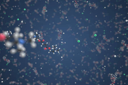 Suxamethonium chloride molecule, scientific molecular model, 3d renderingの写真素材