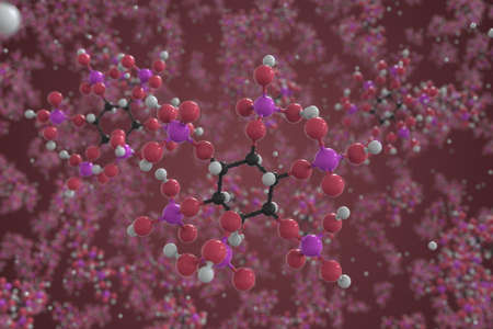 Phytic acid molecule, scientific molecular model, 3d renderingの写真素材