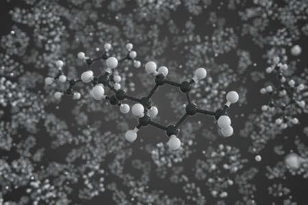 Molecule of limonene, ball-and-stick molecular model. Scientific 3d renderingの写真素材