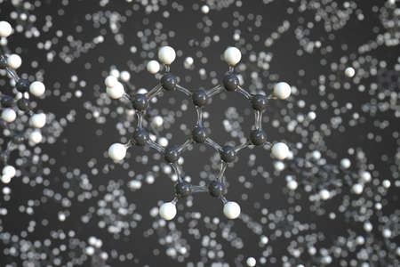 Acenaphthylene molecule. Conceptual molecular model. Chemical 3d renderingの写真素材