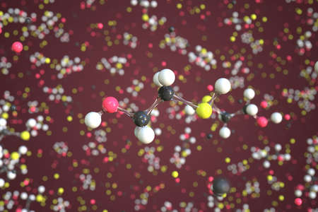 2-mercaptoethanol molecule, conceptual molecular model. Scientific 3d rendering