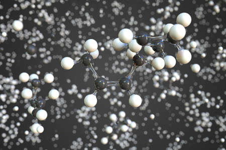 Cis-2-butene molecule made with balls, scientific molecular model. Chemical 3d renderingの写真素材