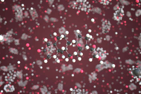 Molecule of aldosterone, conceptual molecular model. Conceptual 3d renderingの写真素材
