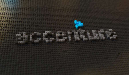 Logo of ACCENTURE made with plastic toy blocks, editorial conceptual 3d renderingのeditorial素材