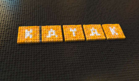 KAYAK made with plastic toy blocks, editorial conceptual 3d renderingのeditorial素材