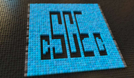 Toy bricks compose of CHINA STATE CONSTRUCTION. Editorial conceptual 3d renderingのeditorial素材