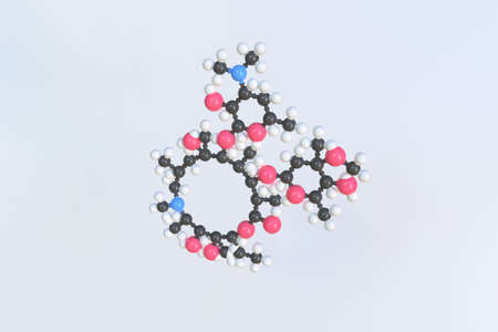 Molecule of Azithromycin. Isolated molecular model, 3D renderingの写真素材