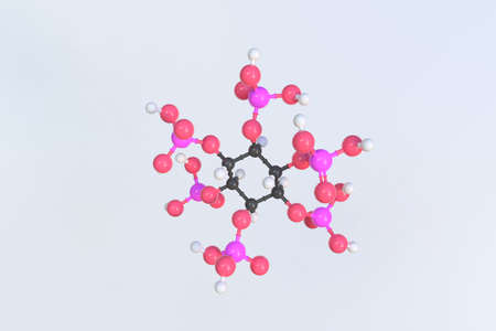 Phytic acid molecule, scientific molecular model, looping 3d animationの写真素材