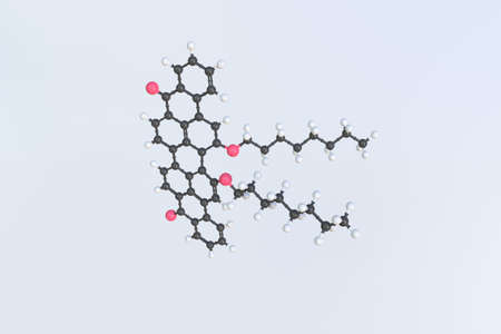 Molecule of violanthrone-79, isolated molecular model. 3D rendering