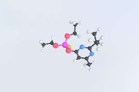 Diazinon molecule, isolated molecular model. 3D renderingの写真素材