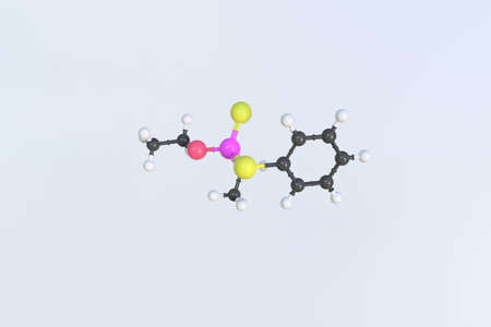 Fonofos molecule, scientific molecular model, looping 3d animationの写真素材