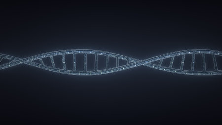 Hi-tech conceptual DNA molecule, 3D rendering