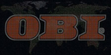 BI made with dots and the world map. Editorial conceptual illustration