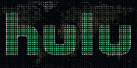 Map and of HULU made with dots. Editorial illustration, global business conceptのeditorial素材