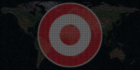 World map and of TARGET made with dots. Editorial illustrationのeditorial素材
