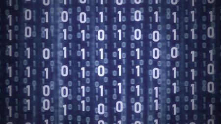 Many binary symbols. Digital technology concept, 3D renderingの写真素材