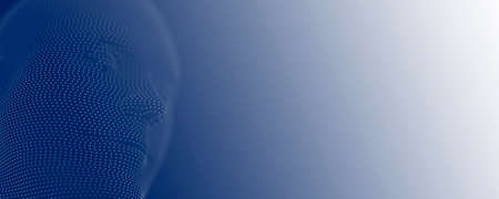 Abstract dotted human head and blue background. Conceptual 3D renderingの写真素材