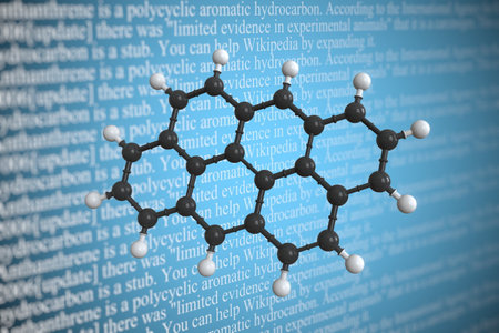 Molecular model of anthanthrene, 3D renderingの写真素材