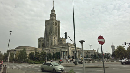 WARSAW, POLAND - JUNE 30, 2022. Soviet era Palace of Culture and Science high-rise buildingのeditorial素材