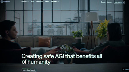 PARIS, FRANCE - DEEMBER 12, 2023. OpenAI and ChatGPT website intro video home page