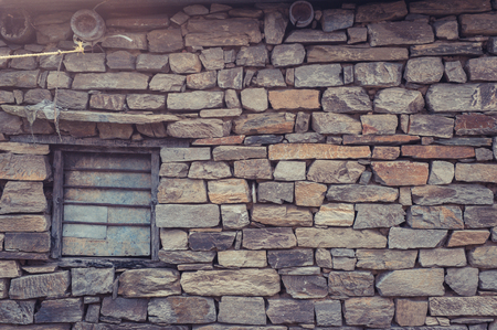 old doors with old bricks in Nepalの写真素材