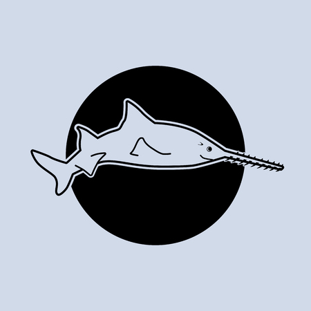 Illustration of a saw-fishのイラスト素材