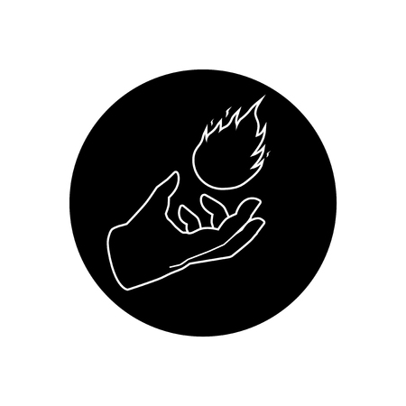 Illustration of hand and fireのイラスト素材