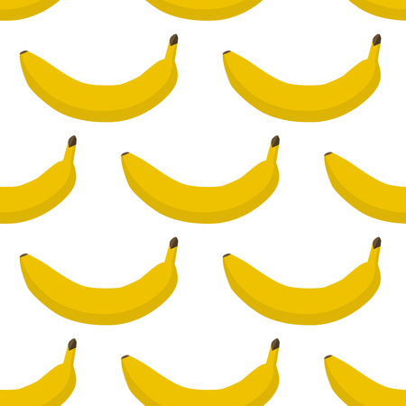 Colorful seamless pattern of  bananas. Vector illustration of summer fruits. Eco food illustration.のイラスト素材