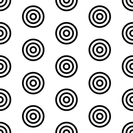 Geometry seamless pattern with concentric circles. Black and white target seamless pattern.のイラスト素材