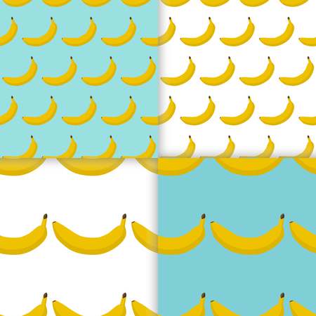 Colorful seamless pattern of  bananas. Vector illustration of summer fruits. Eco food illustration.のイラスト素材