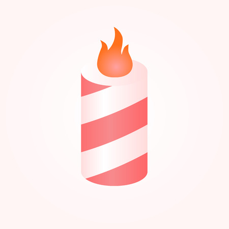 Colorful birthday candles whit flame.のイラスト素材