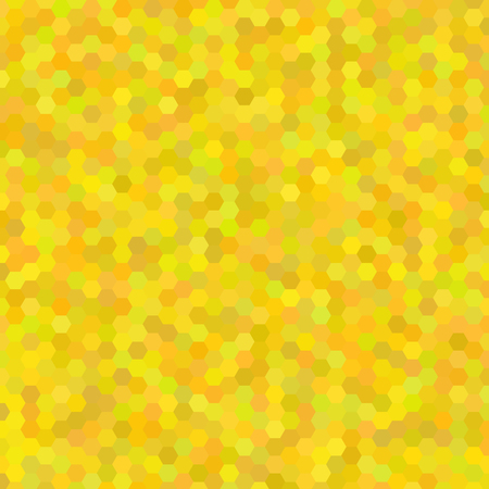Yellow abstract mosaic background. Yellow  colored hexagon pattern background.のイラスト素材
