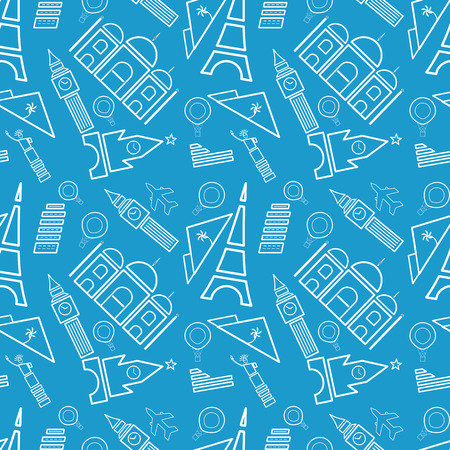 Travel seamless pattern, tourist , Holidays and vacation. Pattern Swatches, Endless texture can be used for wallpaper, pattern fills, web page,surfaceのイラスト素材
