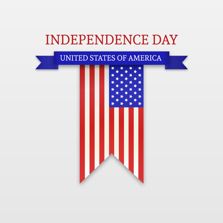 Fourth of July. Stylish American Independence Day design. Usable for 4th of July greeting cards, web sites, banners, print.のイラスト素材