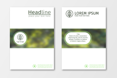 Green annual report business brochure flyer design template vector, Leaflet cover presentation abstract flat background, layout in A4 size for magazine, cover, poster designのイラスト素材