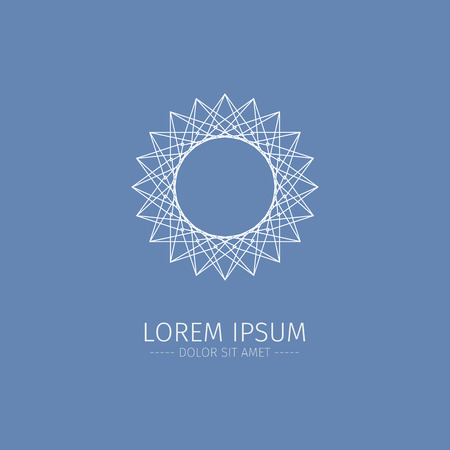 Luxury white Logotype. Logo in the shape of a flower. Simple geometric emblem for boutique. Vector sign.のイラスト素材