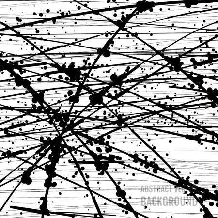 Abstract black and white grunge background. Brush stroke hand painted. Paint ink splatter.のイラスト素材