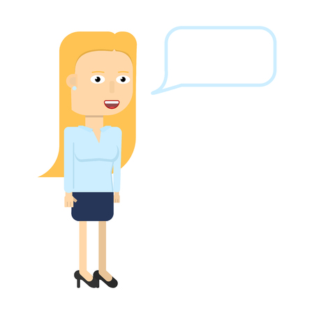 Businesswoman characters smiling isolated. Startup entrepreneur presenting information - poster with a place for your text.のイラスト素材