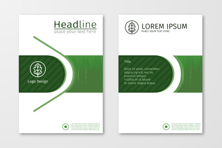 Green annual report business brochure flyer design template vector, Leaflet cover presentation abstract flat background, layout in A4 size for magazine, cover, poster designのイラスト素材