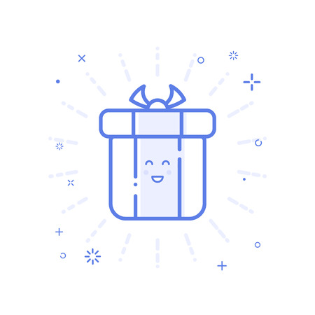 illustration of icon shopping concept delivery service in line style.のイラスト素材