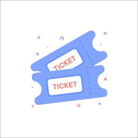 Vector cinema illustration of tickets icon in flat linear style.のイラスト素材