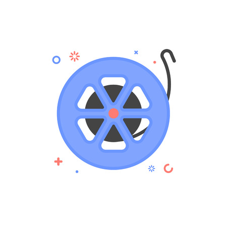 Vector cinema illustration of film icon in flat linear style.のイラスト素材