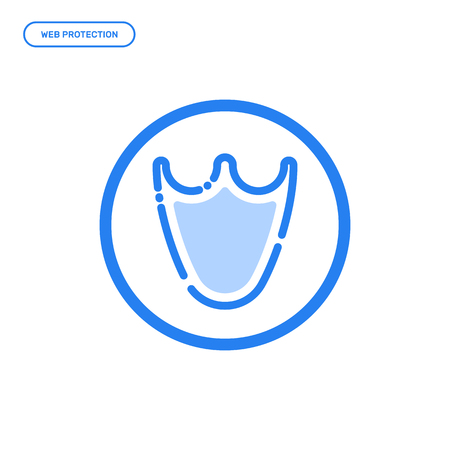 Vector illustration of flat bold line shield icon. Graphic design concept of online protection and security guard.のイラスト素材